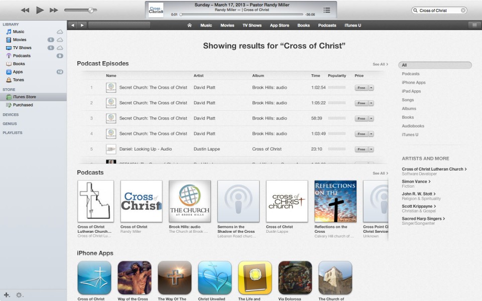 Cross of Christ Podcast in iTunes 1